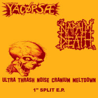 Album cover for Ultra Thrash Noise Cranium Meltdown 1″ Split E.P.