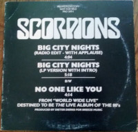Album cover for Big City Nights / No One Like You